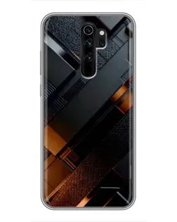 Чехол для Xiaomi Redmi Note 8 Pro с картинкой «Черные геометрические блоки»