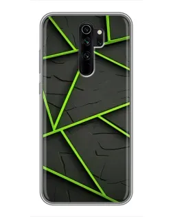 Чехол для Xiaomi Redmi Note 8 Pro с картинкой «Зеленые геометрические линии»