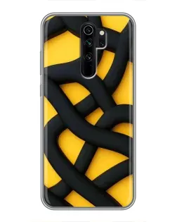 Чехол для Xiaomi Redmi Note 8 Pro с картинкой «Черное желтое переплетение»