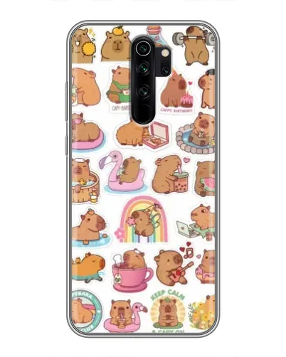 Чехол для Xiaomi Redmi Note 8 Pro с картинкой «Капибары набор»
