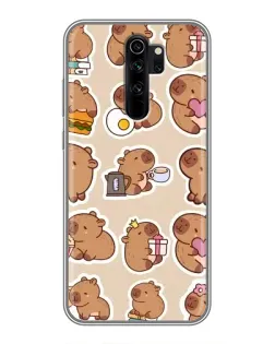 Чехол для Xiaomi Redmi Note 8 Pro с картинкой «Капибары паттерн»