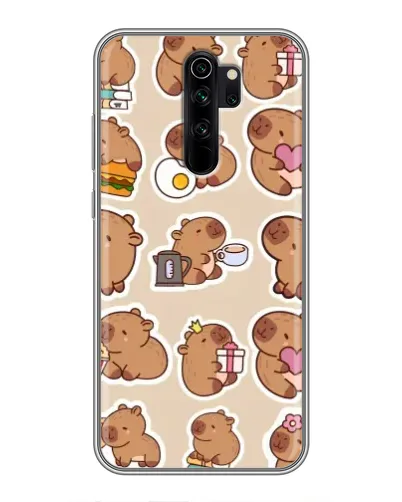 Чехол для Xiaomi Redmi Note 8 Pro с картинкой «Капибары паттерн»