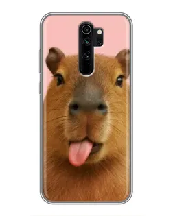 Чехол для Xiaomi Redmi Note 8 Pro с картинкой «Капибара с языком»