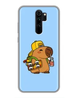 Чехол для Xiaomi Redmi Note 8 Pro с картинкой «Капибара на скейте»