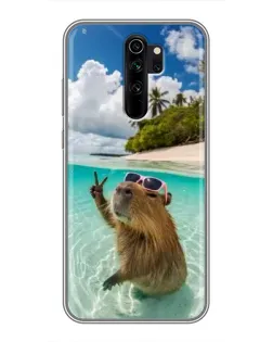 Чехол для Xiaomi Redmi Note 8 Pro с картинкой «Капибара на море»