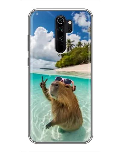 Чехол для Xiaomi Redmi Note 8 Pro с картинкой «Капибара на море»