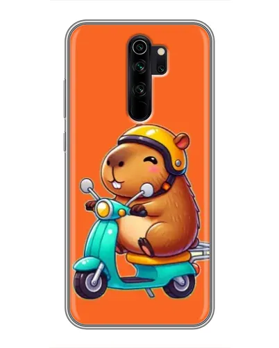 Чехол для Xiaomi Redmi Note 8 Pro с картинкой «Капибара на скутере»