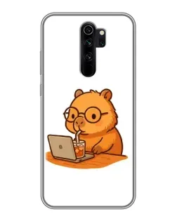 Чехол для Xiaomi Redmi Note 8 Pro с картинкой «Капибара с ноутбуком»