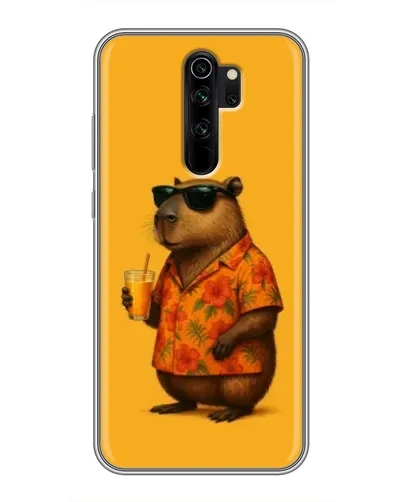 Чехол для Xiaomi Redmi Note 8 Pro с картинкой «Капибара на отдыхе»