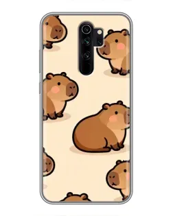 Чехол для Xiaomi Redmi Note 8 Pro с картинкой «Паттерн милых капибар»