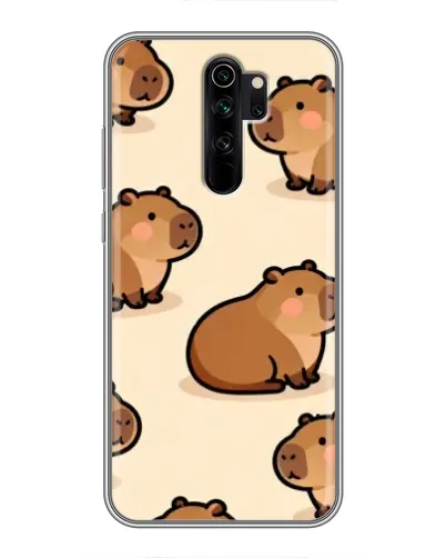 Чехол для Xiaomi Redmi Note 8 Pro с картинкой «Паттерн милых капибар»