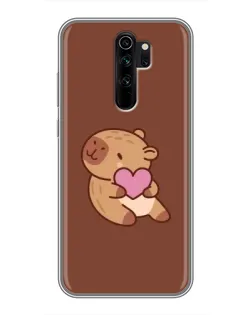 Чехол для Xiaomi Redmi Note 8 Pro с картинкой «Капибара с сердцем»