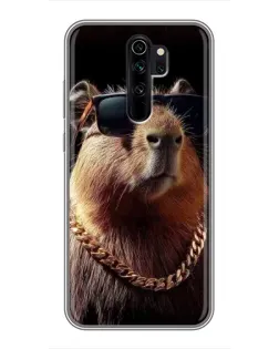 Чехол для Xiaomi Redmi Note 8 Pro с картинкой «Капибара золотая цепь»