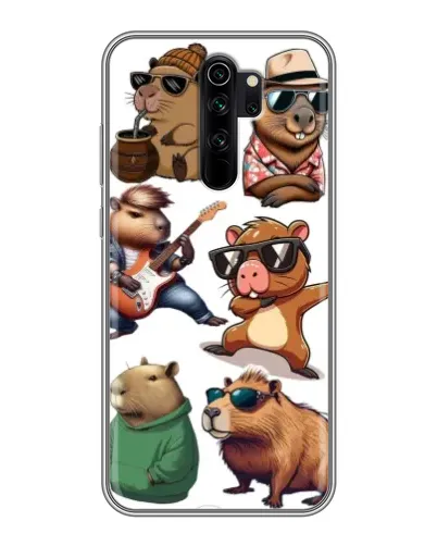 Чехол для Xiaomi Redmi Note 8 Pro с картинкой «Крутые капибары музыканты»