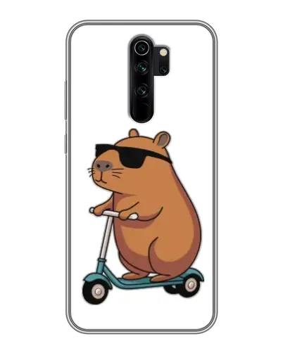 Чехол для Xiaomi Redmi Note 8 Pro с картинкой «Капибара на самокате»