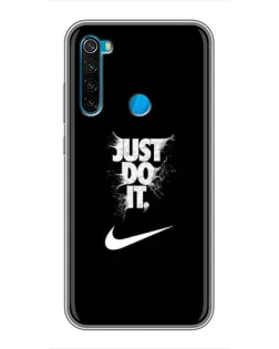 Чехол для Xiaomi Redmi Note 8 с картинкой «Текстовый принт Nike»