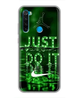 Чехол для Xiaomi Redmi Note 8 с картинкой «Зеленый неоновый Nike»