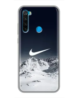 Чехол для Xiaomi Redmi Note 8 с картинкой «Nike — зимние горы»
