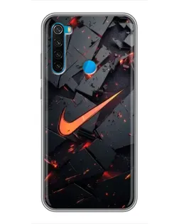 Чехол для Xiaomi Redmi Note 8 с картинкой «Nike — эффект разломов»
