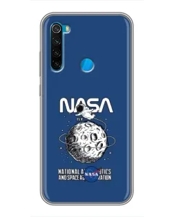 Чехол для Xiaomi Redmi Note 8 с картинкой «NASA — лунная миссия»