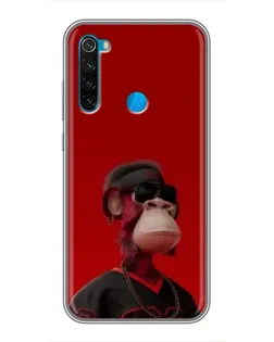 Чохол для Xiaomi Redmi Note 8 з картинкою «Bored Ape в червоному»