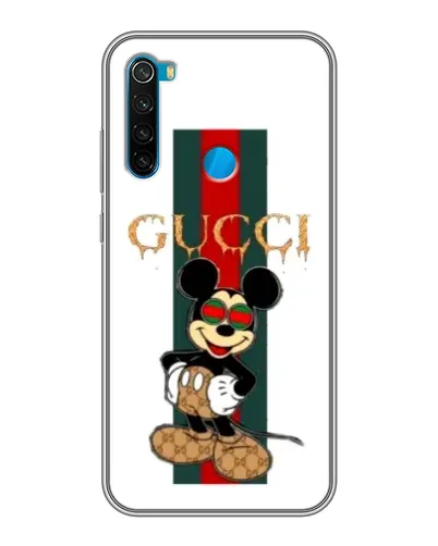 Чехол для Xiaomi Redmi Note 8 с картинкой «Микки Маус Gucci — полосы»