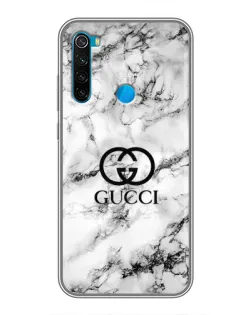 Чехол для Xiaomi Redmi Note 8 с картинкой «Gucci — мраморный шик»