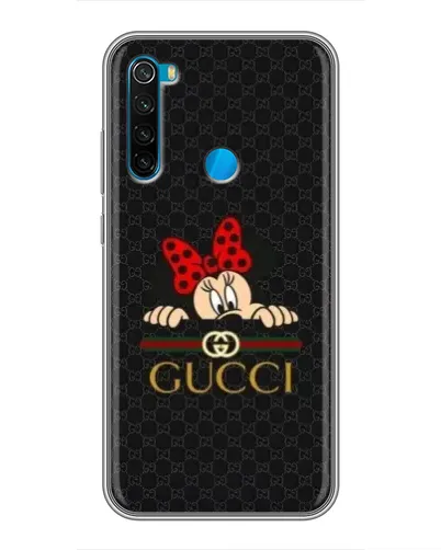 Чехол для Xiaomi Redmi Note 8 с картинкой «Минни Маус Gucci — черный»