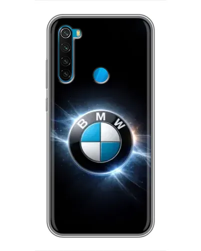 Чехол для Xiaomi Redmi Note 8 с картинкой «BMW — неоновое сияние»