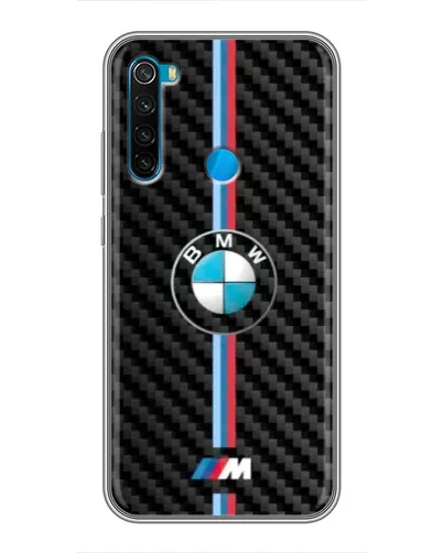Чехол для Xiaomi Redmi Note 8 с картинкой «Эмблема BMW и карбон»