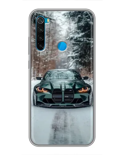 Чехол для Xiaomi Redmi Note 8 с картинкой «BMW в зимнем лесу»