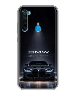 Чехол для Xiaomi Redmi Note 8 с картинкой «BMW сквозь ночной город»