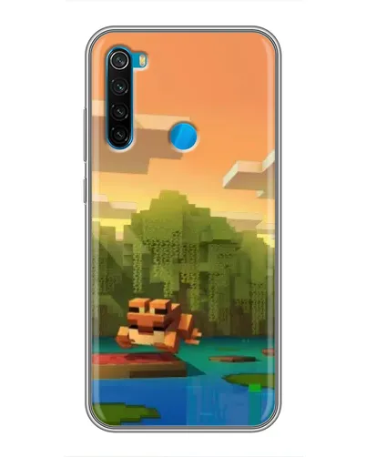 Чехол для Xiaomi Redmi Note 8 с картинкой «Майнкрафт закат солнца»