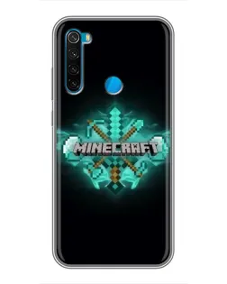 Чехол для Xiaomi Redmi Note 8 с картинкой «Minecraft Diamond лого»