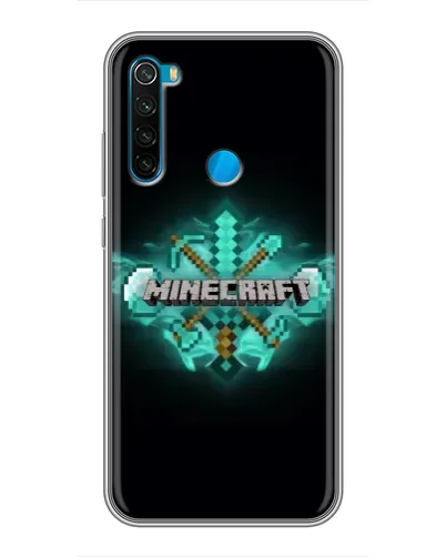 Чехол для Xiaomi Redmi Note 8 с картинкой «Minecraft Diamond лого»