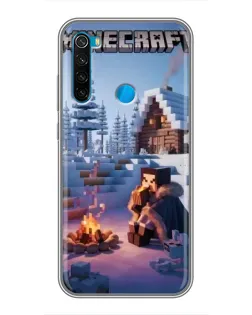 Чехол для Xiaomi Redmi Note 8 с картинкой «Зимний Minecraft»