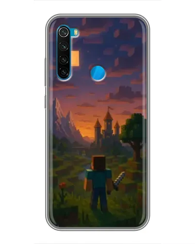 Чехол для Xiaomi Redmi Note 8 с картинкой «Стив у башни»