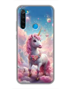 Чехол для Xiaomi Redmi Note 8 с картинкой «Единорог среди облаков»