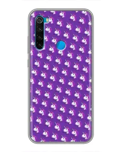 Чехол для Xiaomi Redmi Note 8 с картинкой «Единороги на фиолетовом»