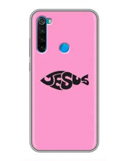 Чехол для Xiaomi Redmi Note 8 с картинкой «Розовый символ  Jesus»