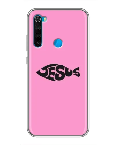 Чехол для Xiaomi Redmi Note 8 с картинкой «Розовый символ  Jesus»