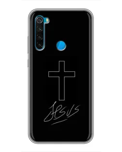 Чехол для Xiaomi Redmi Note 8 с картинкой «Графический крест Jesus»