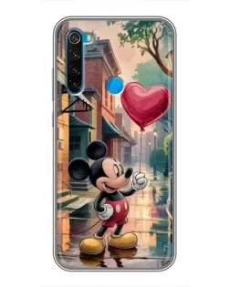 Чехол для Xiaomi Redmi Note 8 с картинкой «Микки и шарик-сердце»