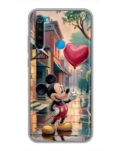 Чехол для Xiaomi Redmi Note 8 с картинкой «Микки и шарик-сердце»