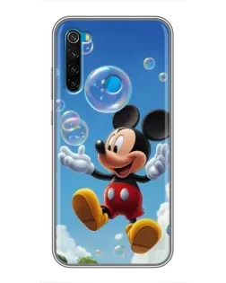 Чехол для Xiaomi Redmi Note 8 с картинкой «Mickey и мыльные пузыри»
