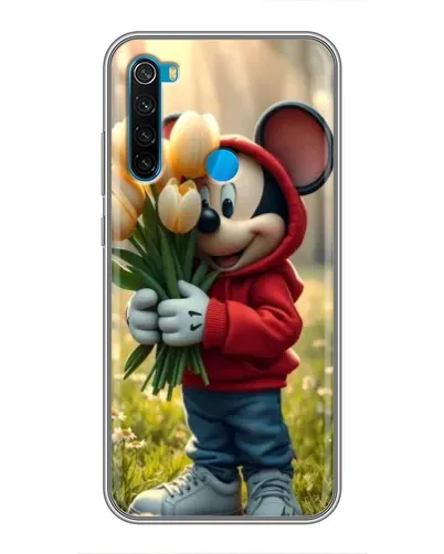 Чехол для Xiaomi Redmi Note 8 с картинкой «Микки с тюльпанами»