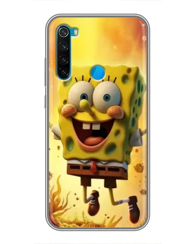 Чехол для Xiaomi Redmi Note 8 с картинкой «Губка Боб прыгает»