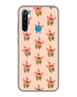 Чехол для Xiaomi Redmi Note 8 с картинкой «Патрик Стар паттерн»