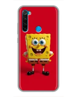Чехол для Xiaomi Redmi Note 8 с картинкой «Спанч Боб на красном»