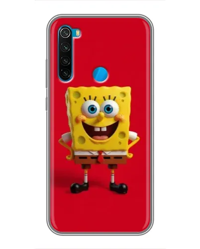 Чехол для Xiaomi Redmi Note 8 с картинкой «Спанч Боб на красном»